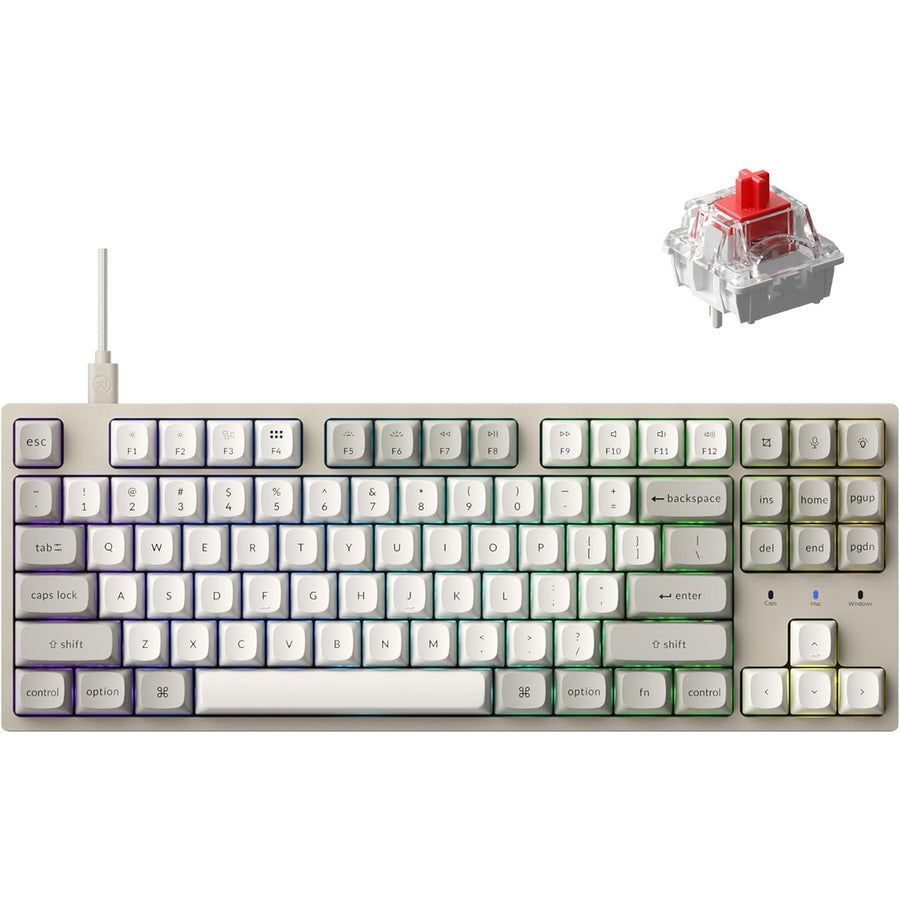 Keychron C1 Pro 8K QMK Wired Custom Mechanical Keyboard  - Super Red Switch