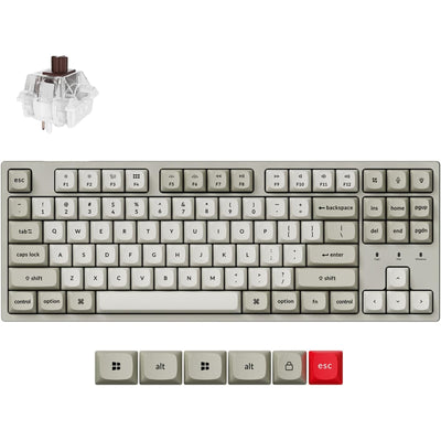 Keychron C1 Pro 8K QMK Wired RGB Backlight (Hot-Swappable) Keychron Super BROWN Switch Custom Mechanical Keyboard