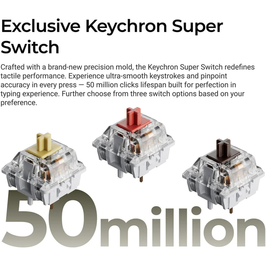 Keychron C1 Pro 8K QMK Wired RGB Backlight (Hot-Swappable) Keychron Super BROWN Switch Custom Mechanical Keyboard