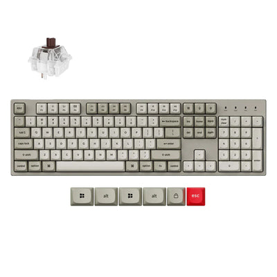 Keychron C2 Pro 8K QMK Wired RGB Backlight (Hot-Swappable) Keychron Super BROWN Switch Custom Mechanical Keyboard