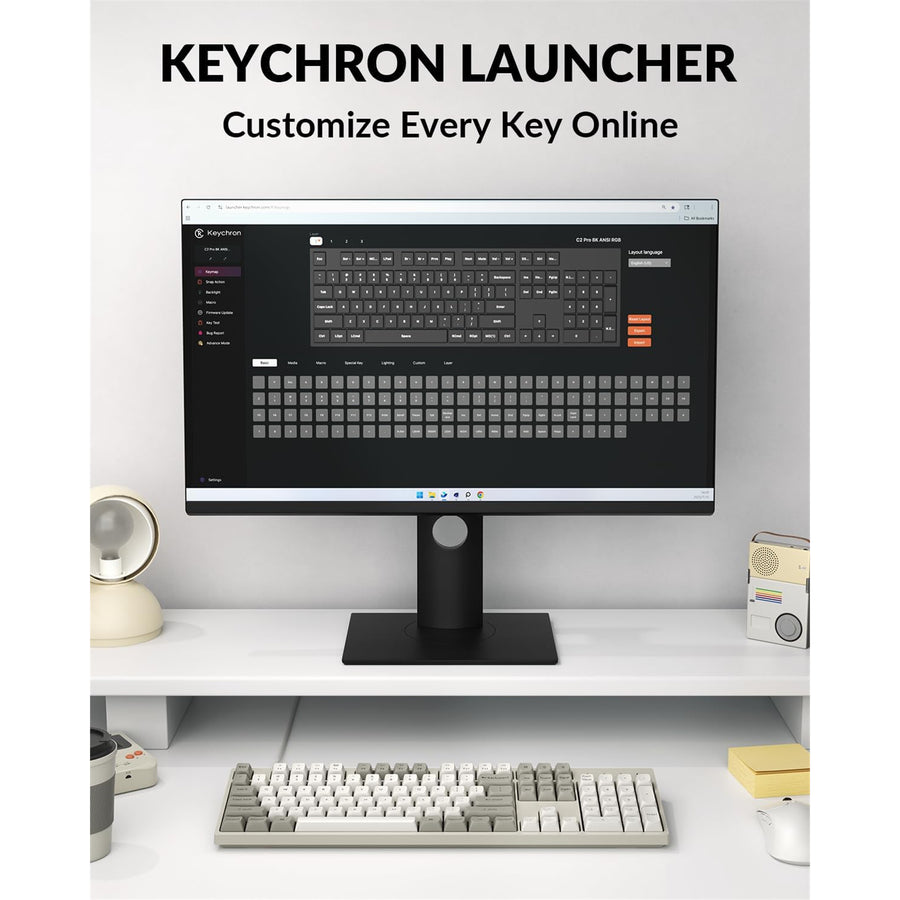Keychron C2 Pro 8K QMK Wired RGB Backlight (Hot-Swappable) Keychron Super BANANA Switch Custom Mechanical Keyboard