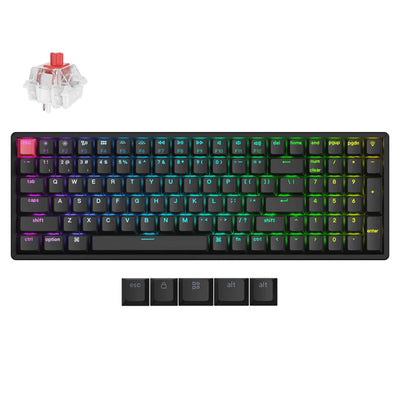 Keychron K4 QMK Wireless RGB Backlight Aluminum Frame Keychron Super Switch (Hot-Swappable) Red Switch Mechanical Keyboard