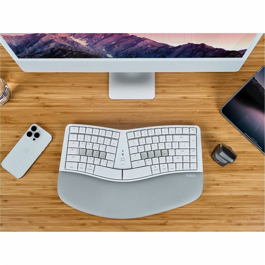 Kinesis mWave Mechanical Keyboard White - Wired & Wireless Bluetooth for Mac