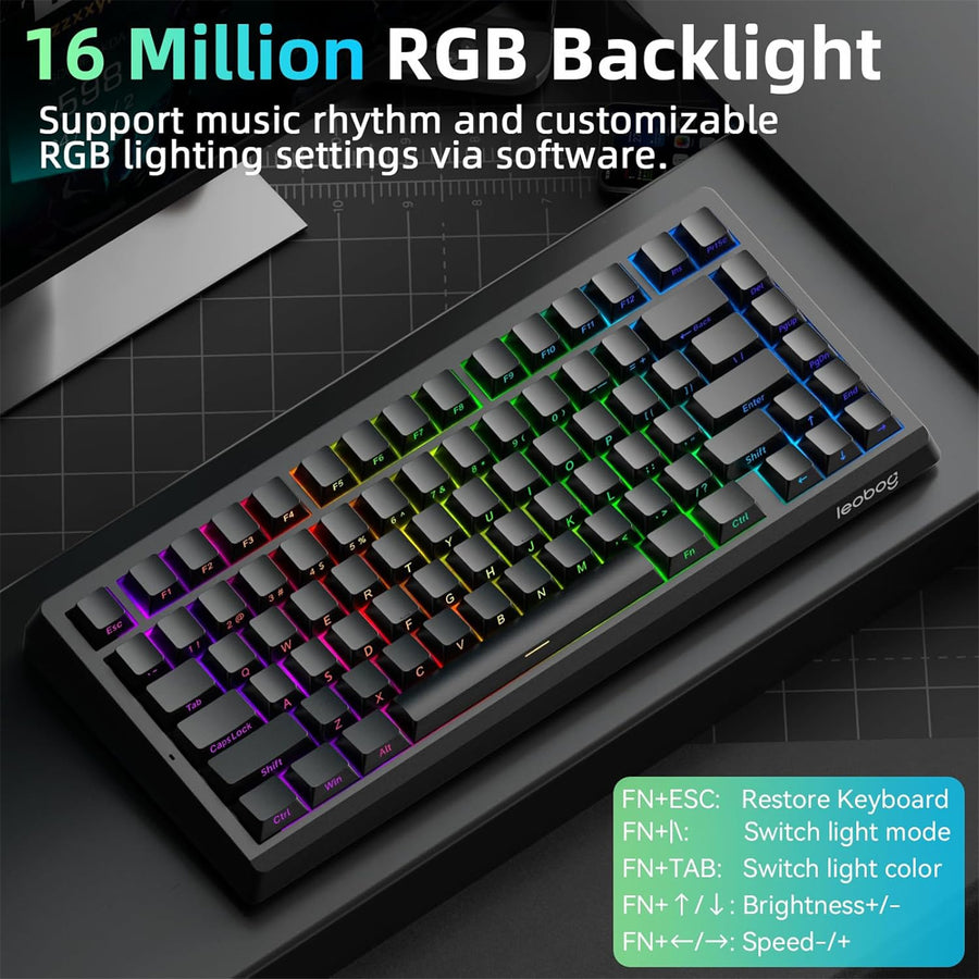 LEOBOG A80RT HE Wired Gaming Keyboard - Black