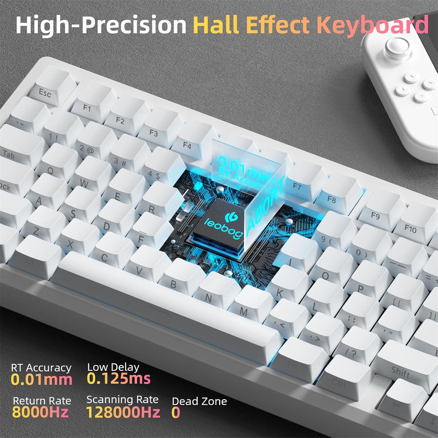 LEOBOG A80RT HE Wired Gaming Keyboard - White