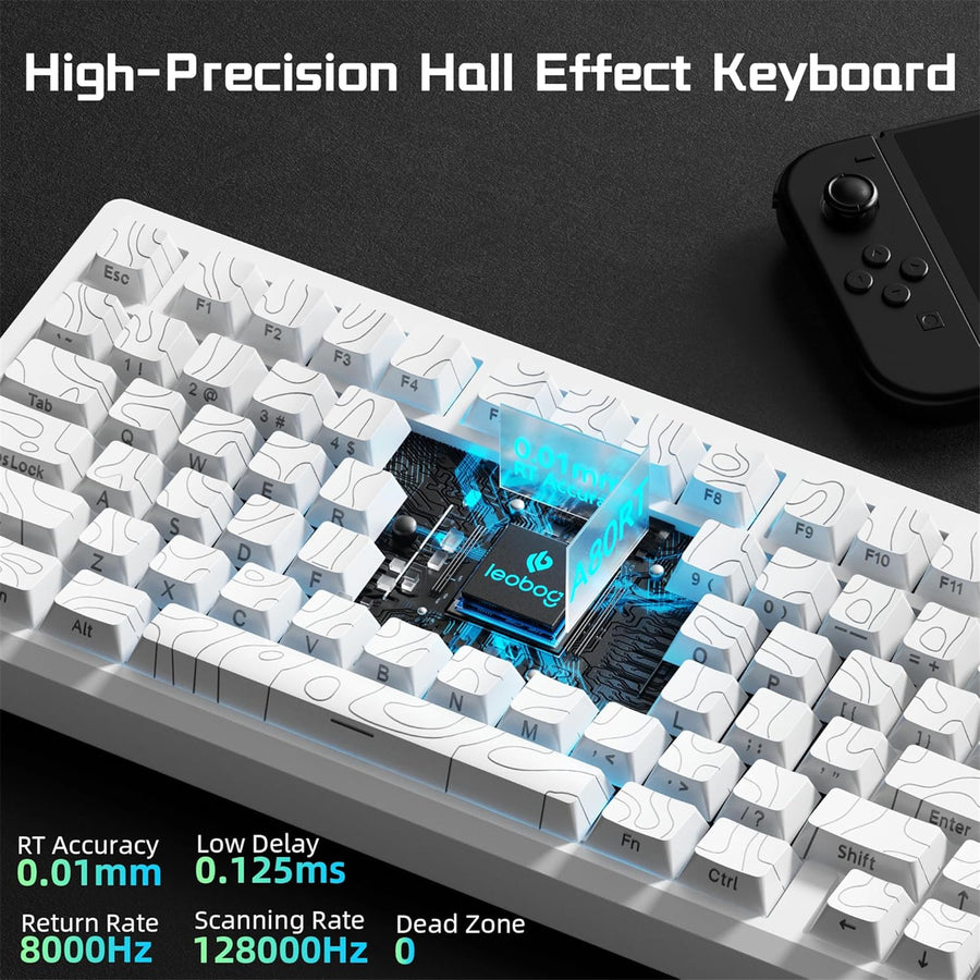 LEOBOG A80RT HE Wireless Gaming Keyboard - White
