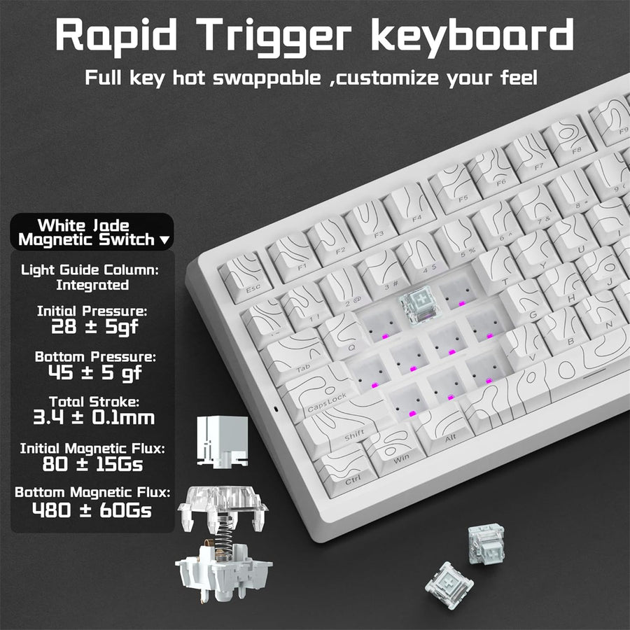 LEOBOG A80RT HE Wireless Gaming Keyboard - White