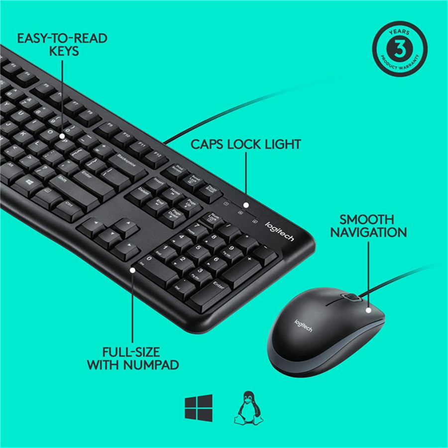 Logitech 920-002586 - MK120 CORDED USB DESKTOP