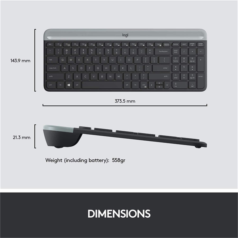 Logitech 920-009182 - MK470 SLIM WIRELESS COMBO - BLACK