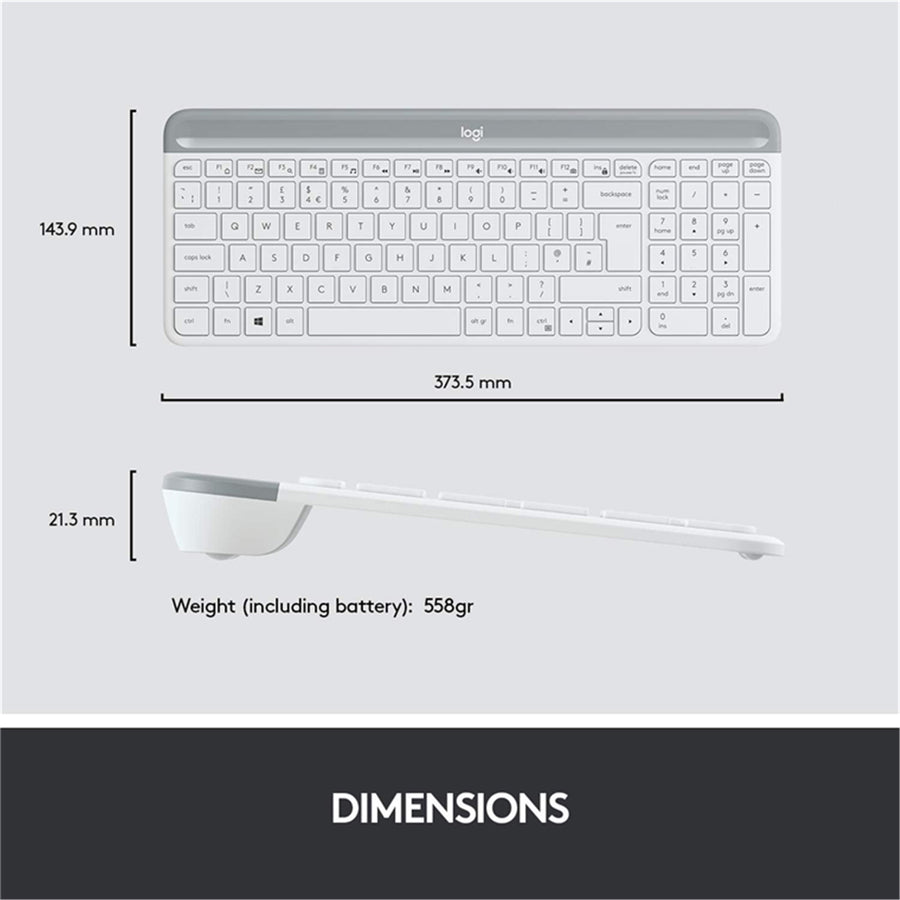 Logitech 920-009183 - MK470 SLIM WIRELESS COMBO - WHITE
