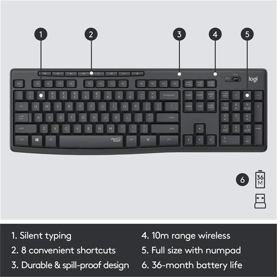 Logitech 920-009814 - MK295 SILENT WIRELESS COMBO
