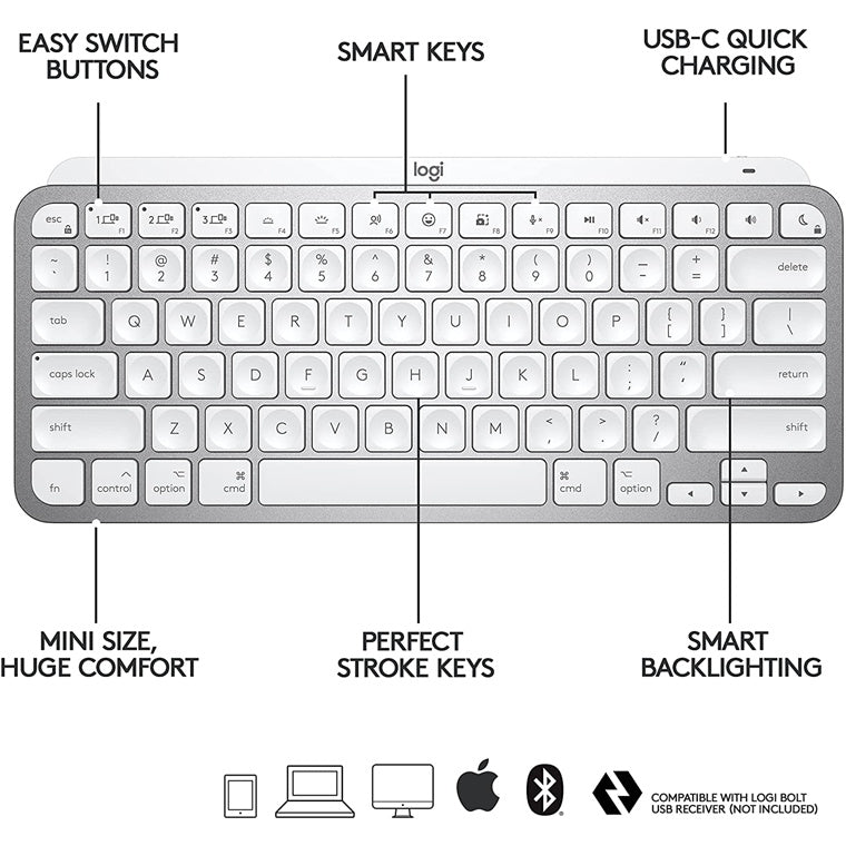 Logitech 920-010528 - MX KEYS MINI WIRELESS KEYBOARD - MAC