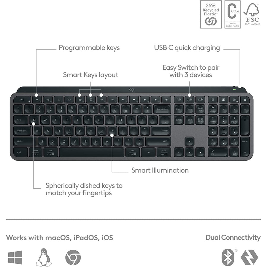 Logitech 920-011563 - MX KEYS S ADVANCED - GRAPHITE