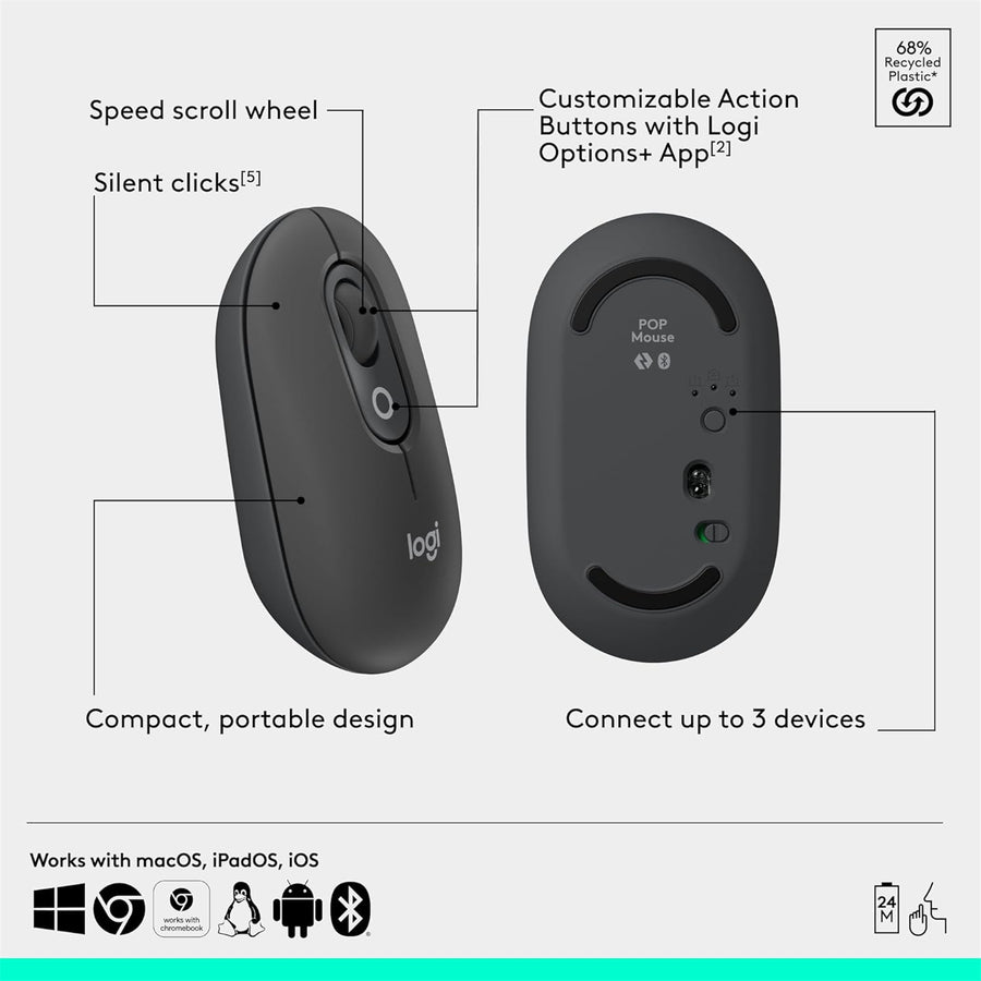 920-013121 - Logitech POP ICON Combo - GRAPHITE