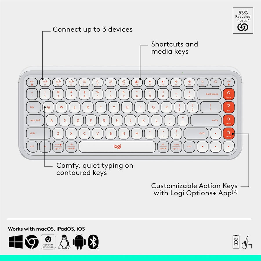 920-013122 - Logitech POP ICON Combo - OFF WHITE