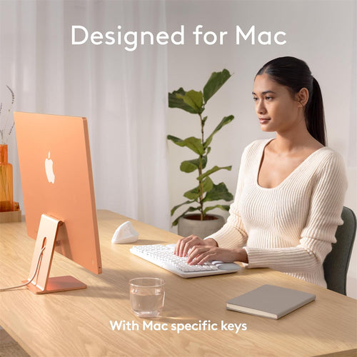 Logitech Wave Keys Wireless Ergonomic Keyboard For Mac - Off White