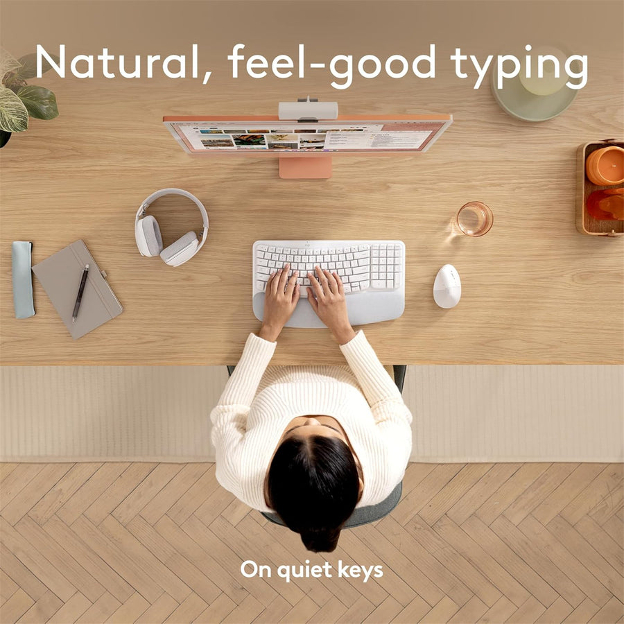 Logitech Wave Keys Wireless Ergonomic Keyboard For Mac - Off White