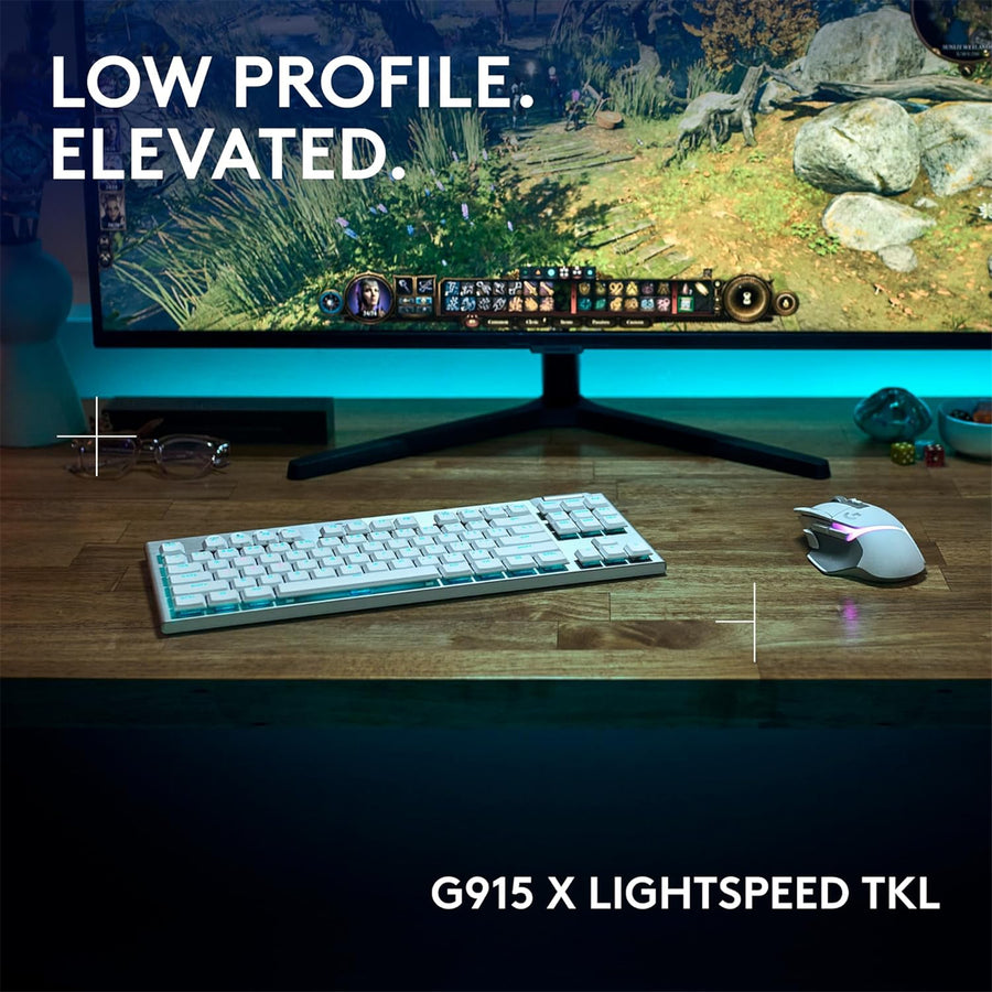 Logitech G915 X TKL LIGHTSYNC Wireless RGB Mechanical Gaming Keyboard - White