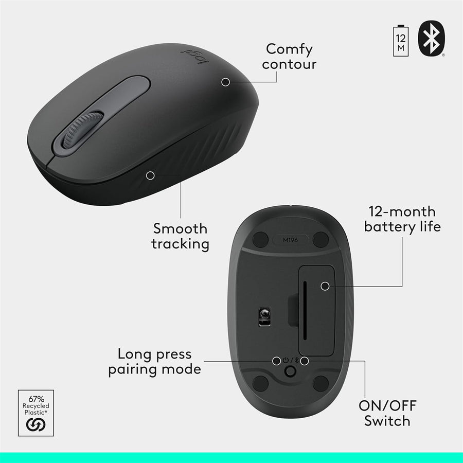 Logitech MK250 Bluetooth Desktop Keyboard & Mouse Combo - Graphite