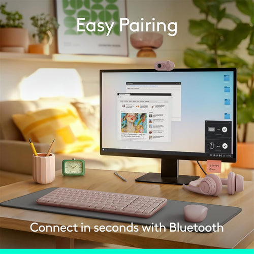 Logitech MK250 Bluetooth Desktop-Tastatur-Maus-Kombination – Rose