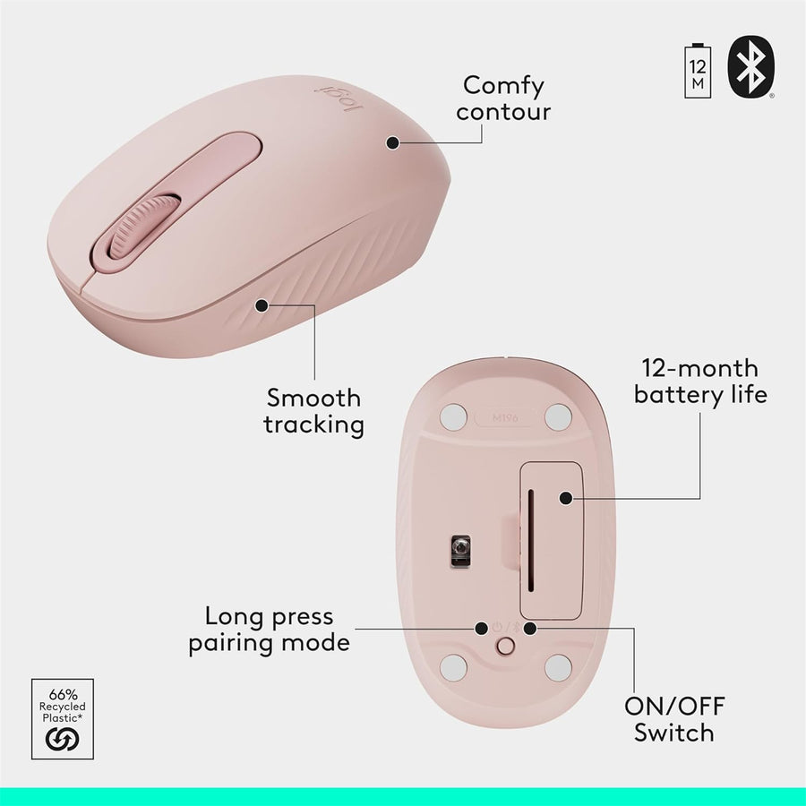 Logitech MK250 Bluetooth Desktop Keyboard & Mouse Combo - Rose