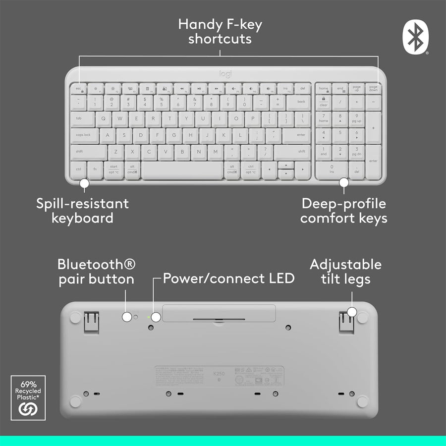 Logitech 920-013560 - MK250 OFF WHITE