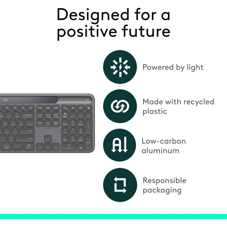 920-013781 - Logitech Signature Slim Solar+ wireless keybaord K980 BUS - Graphite
