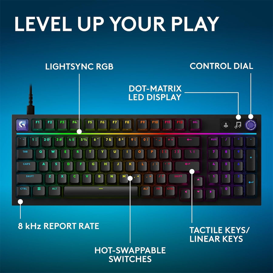 Logitech G316 X 98 Wired Gaming Keyboard - Black