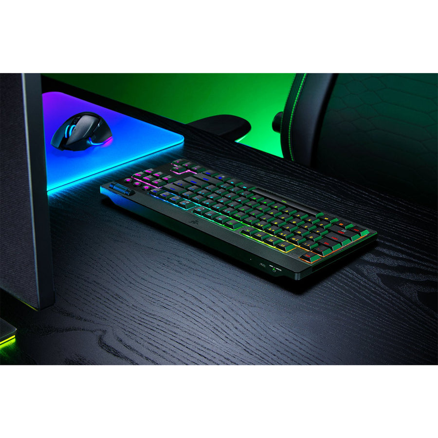 RZ03-05450500-R3M1 - RAZER BLACKWIDOW V4 LOW-PROFILE TENKEYLESS HYPERSPEED - WIRELESS LOW-PROFILE MECHANICAL GAMING KEYBOARD (GREEN CLICKY SWITCH) - US LAYOUT - FRML
