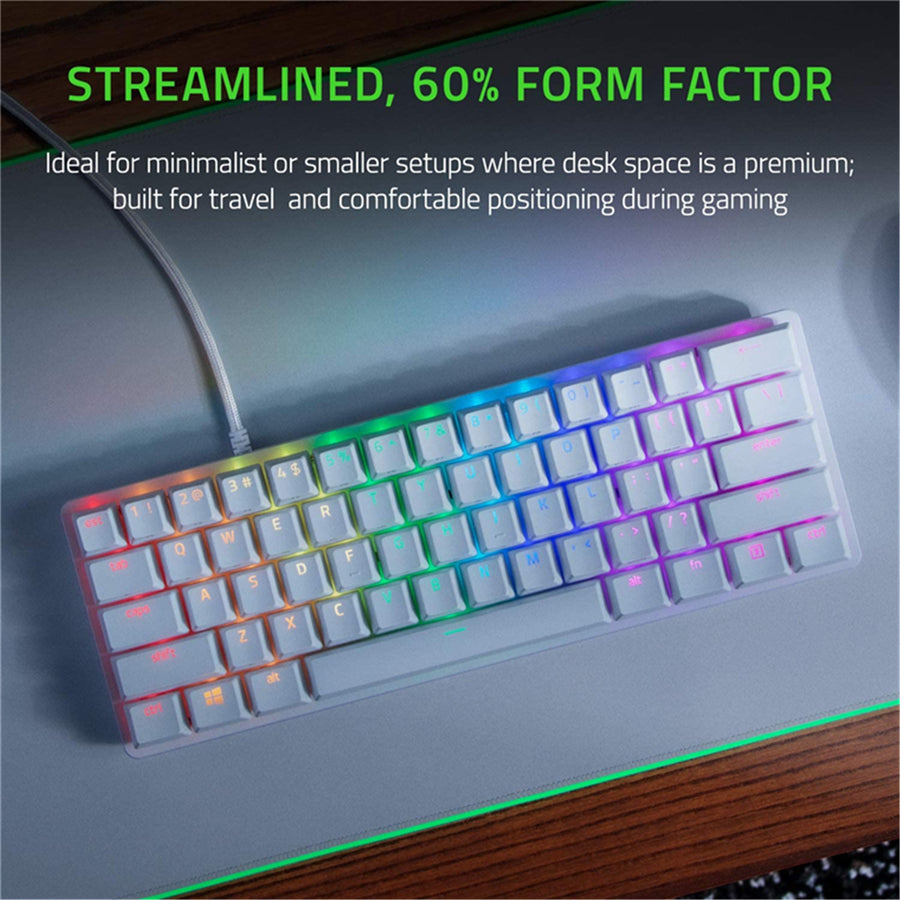 RZ03-03390300-R3M1 - RAZER HUNTSMAN MINI - MERCURY EDITION - 60% OPTICAL GAMING KEYBOARD (CLICKY PURPLE SWITCH) - FRML PACKAGING