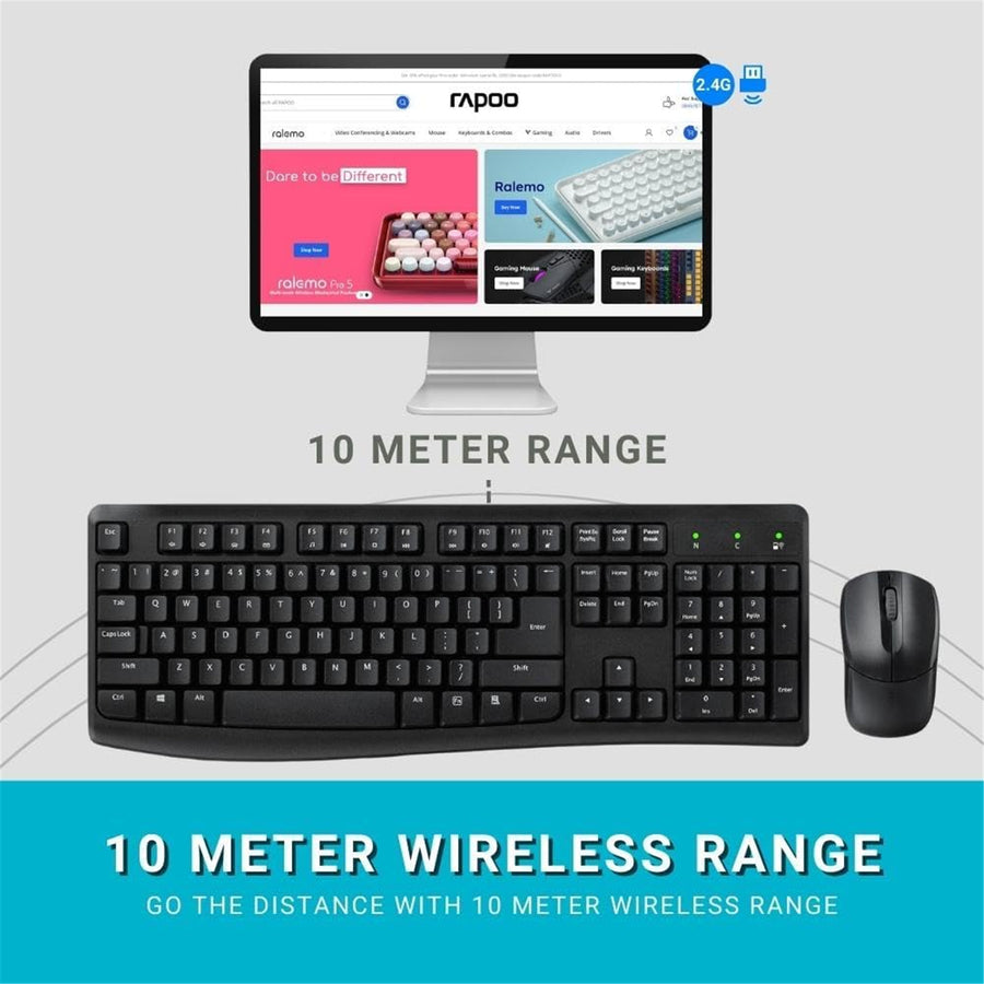Rapoo X1800PRO wireless multimedia keyboard and mouse black