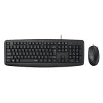 RAPOO-NX1600 - Rapoo NX1600 Wired Mouse & Keyboard Combo Black