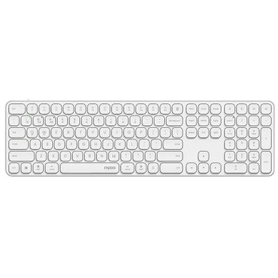 Rapoo E9950L Wireless Multi-mode Ultra-slim 110 Key Keyboard with Bluetooth and 2.4g White