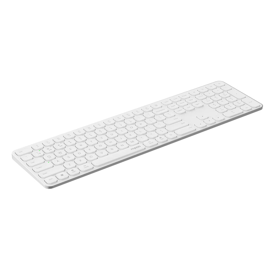 Rapoo E9950L Wireless Multi-mode Ultra-slim 110 Key Keyboard with Bluetooth and 2.4g White