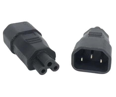 RackPower KNCLA08-01 - Adapter: 10A C14 IEC plug to C5 IEC "Clover" socket