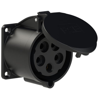 RackPower KNE3U52-05 - 32A CEE 5p IP44/54 PCE midnight panel socket