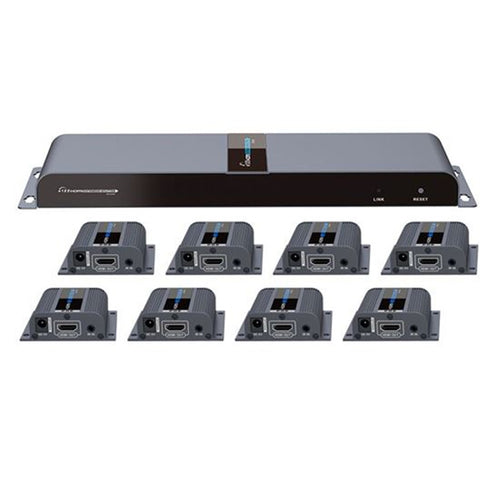 LENKENG LKV718PRO - 1-Eingang-8-Ausgang 1080P HDMI Extender 1x HDMI 8x RJ45 Ausgang Kompatibel mit CAT6/6a/7 Kabeln