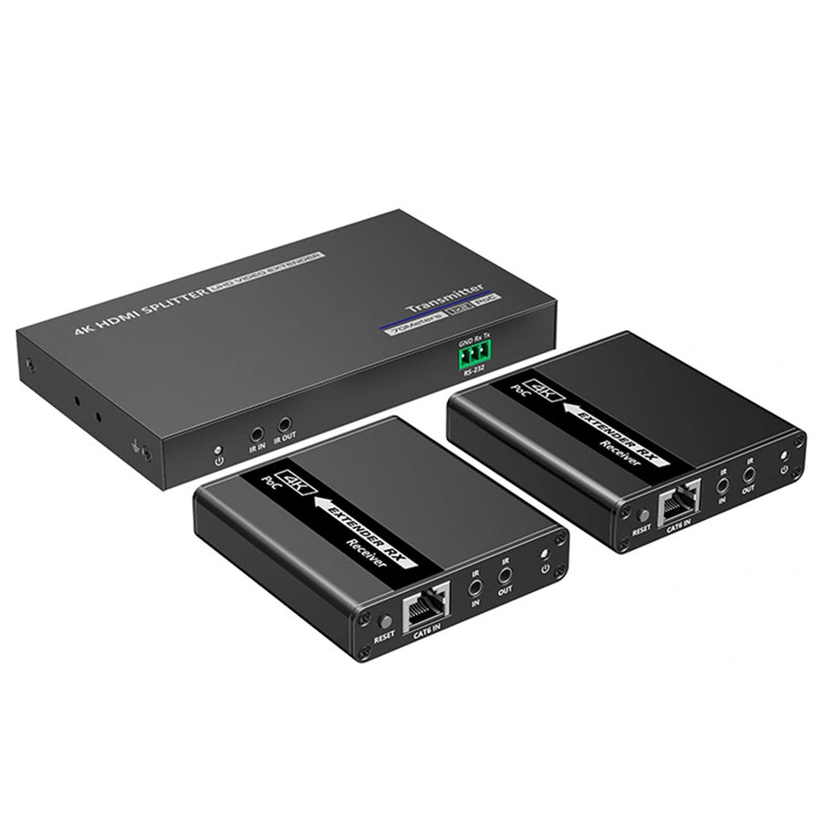 LENKENG LKV722P - 1-In-2-Out 4K@30Hz HDMI Extender 1x HDMI 2x RJ45 out Compatible w/ CAT6/6a/7 Cables