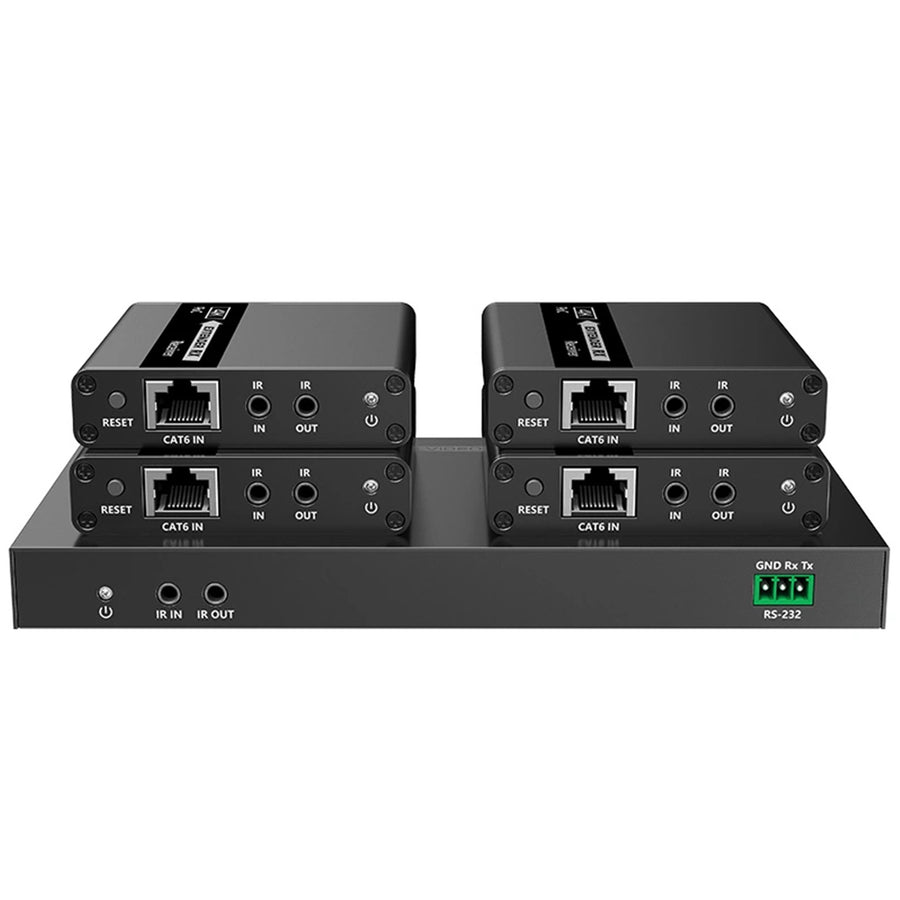 LENKENG LKV724P - 1-In-4-Out 4K@30Hz HDMI Extender. 1x HDMI 4x RJ45 out Compatible w/ CAT6/6a/7 Cables