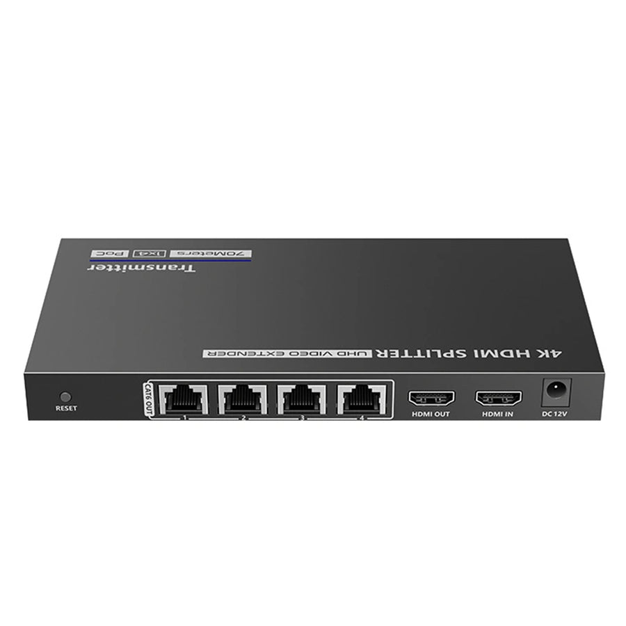 LENKENG LKV724P - 1-In-4-Out 4K@30Hz HDMI Extender. 1x HDMI 4x RJ45 out Compatible w/ CAT6/6a/7 Cables