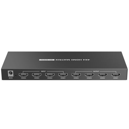 LENKENG 4K 4x4 Matrix Switch. 4x HDMI 2.0 inputs and outputs. to 18Gbps. IR remote control. 3PinRS232 control. Plug & Play Max Res: 4K 60Hz (4096x2160) Includes Remote Control.