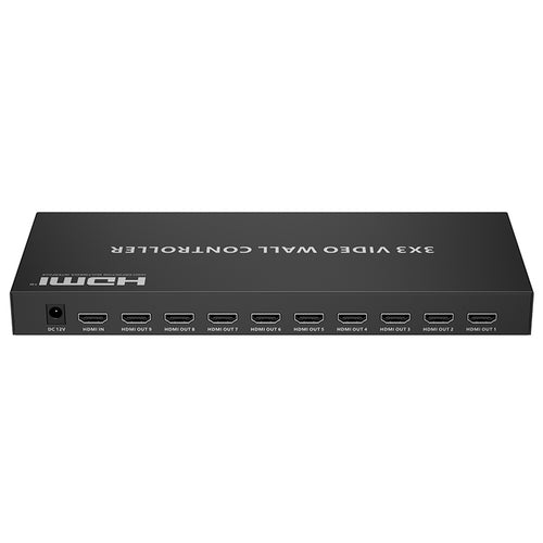 LENKENG LKV109VW-V2.0 3x3 HDMI Videowall Controller with 1x HDMI In & 9x HDMI Out. Up to 4096x2160 60Hz Res Input, Supports 1080P Output. RS-232 Control, 3.5mm L/R Channel and S/PDIF Audio Out, Plug & Play
