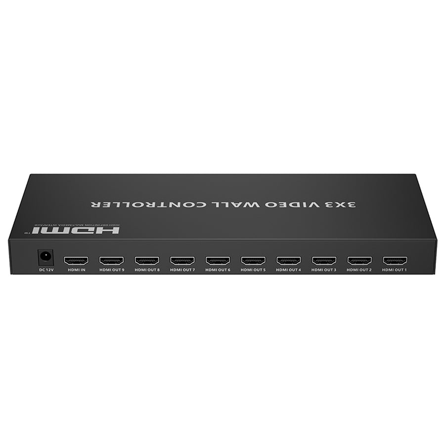 LENKENG LKV109VW-V2.0 3x3 HDMI Videowall Controller with 1x HDMI In & 9x HDMI Out. Up to 4096x2160 60Hz Res Input, Supports 1080P Output. RS-232 Control, 3.5mm L/R Channel and S/PDIF Audio Out, Plug & Play