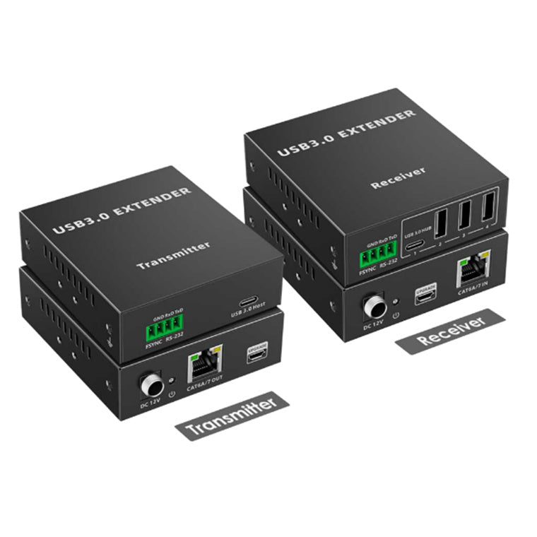LENKENG LKV300USB - 4-Port USB-A 3.0 Extender Over Cat5e/6/7 Network Cable. Extend up to 90m (Cat6a)