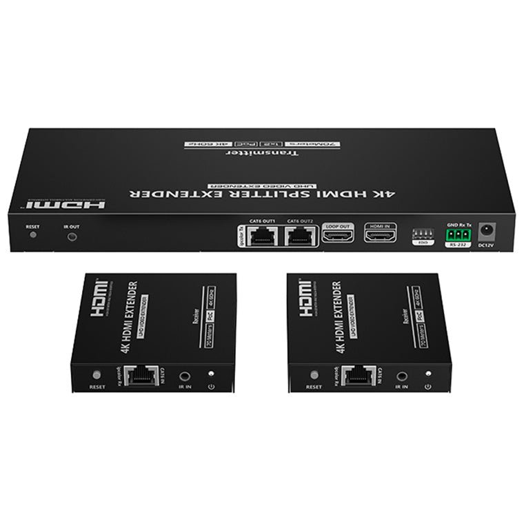LENKENG LKV822P-N 1-In-2-Out 4K 60Hz HDMI Splitter Extender