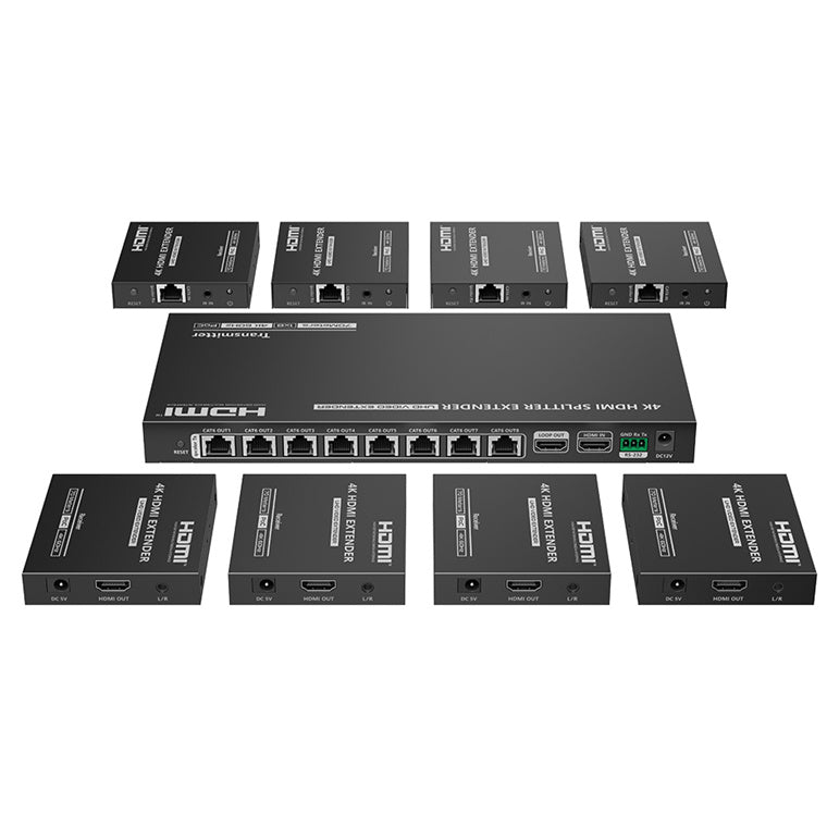 LENKENG LKV828P-N - 1-In-8-Out 4K@60Hz HDMI Splitter Extender