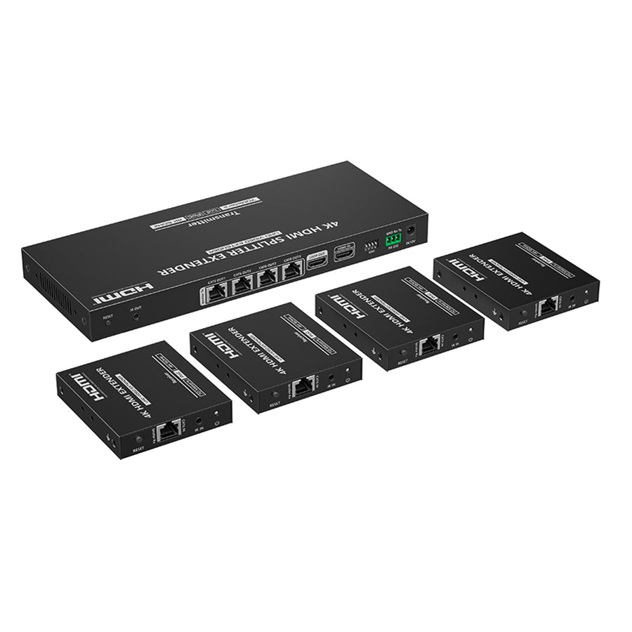 LENKENG LKV824P-N 1-In-4-Out 4K 60Hz HDMI Extender. 1x HDMI 4x RJ45 out PoC. Compatible CAT6 & above