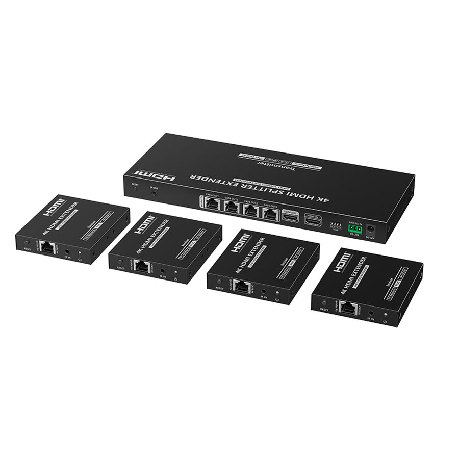 LENKENG LKV824P-N 1-In-4-Out 4K 60Hz HDMI Extender. 1x HDMI 4x RJ45 out PoC. Compatible CAT6 & above