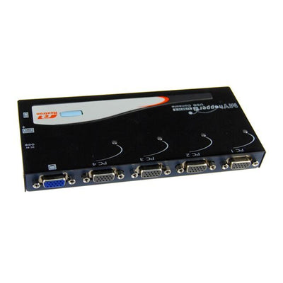 REXTRON KUMH4 - 4 Port USB KVM Switch. 1x USB k/b/USB Mouse/Video w/ 4x PCs. USB / VGA leads