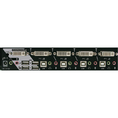 Rextron DAAG112 REXTRON 2 Port DVI / USB KVM Switch with Audio, Black Colour.